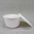 Biodegradable corn starch plastic bowl and lid